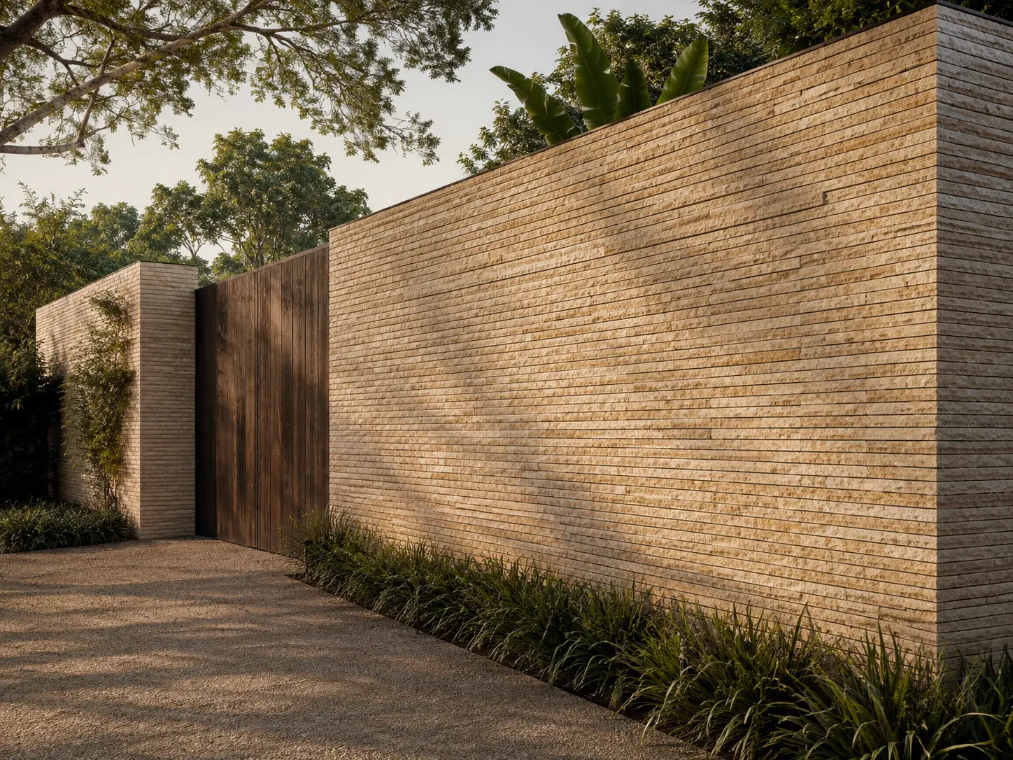 Muro contemporâneo com interpretação visual da Petra Linea
